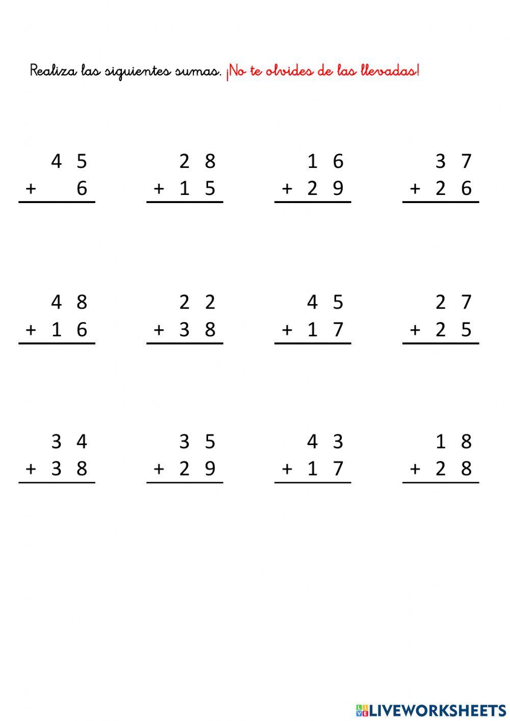 Sumas con llevadas 3