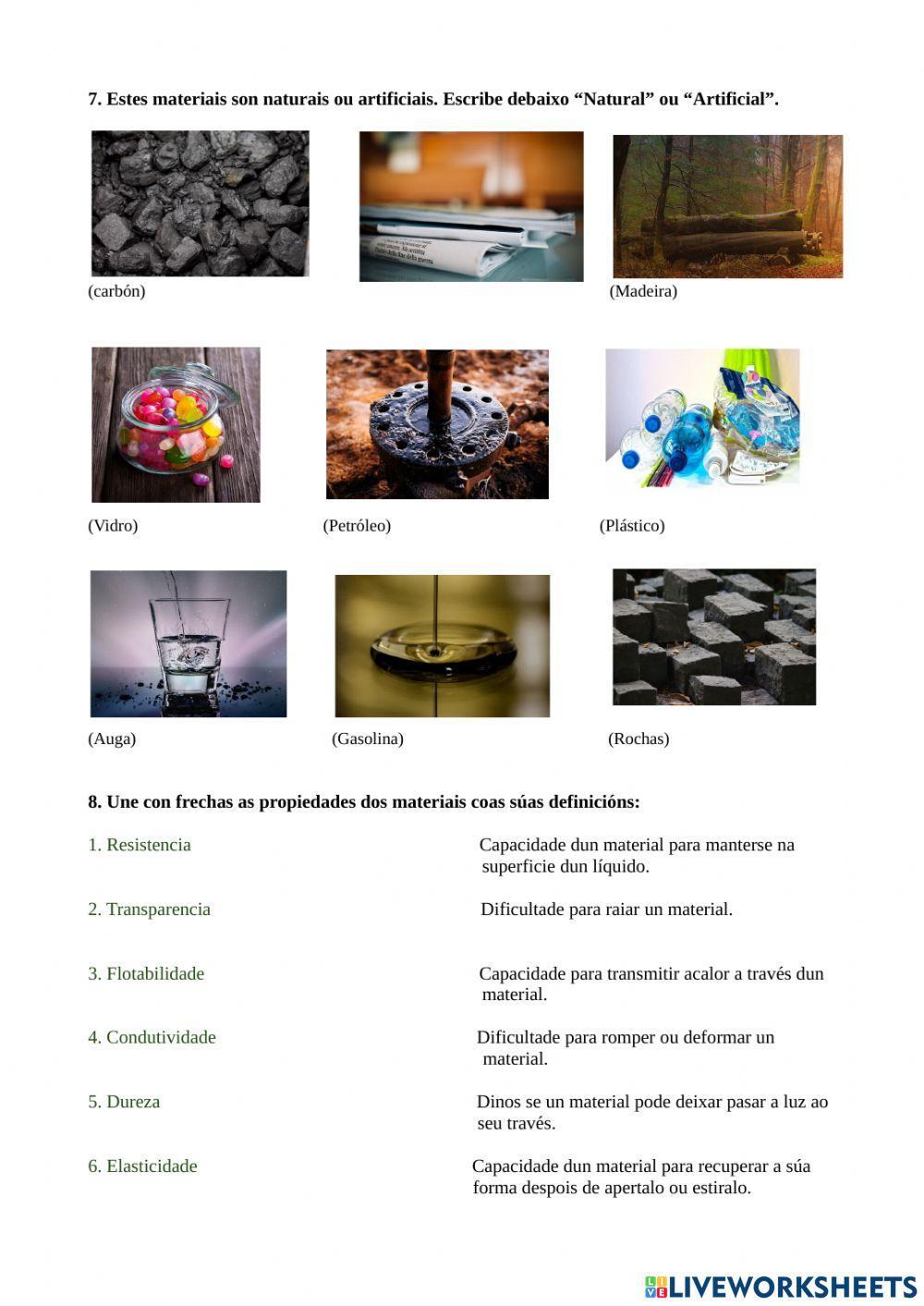 A materia e os materiais