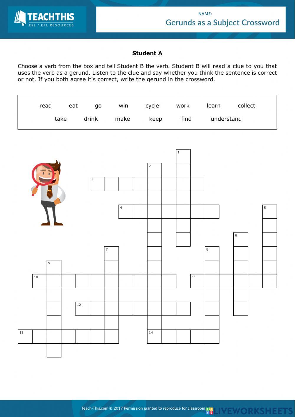 Gerunds as a Su Free Interactive Worksheets 6867932