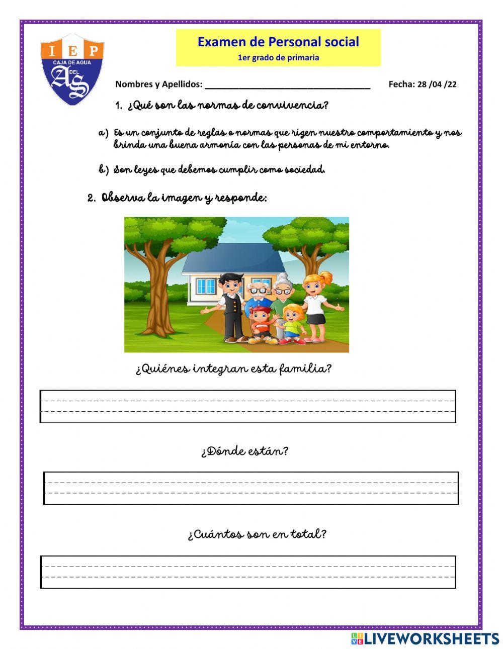 Examen personal social