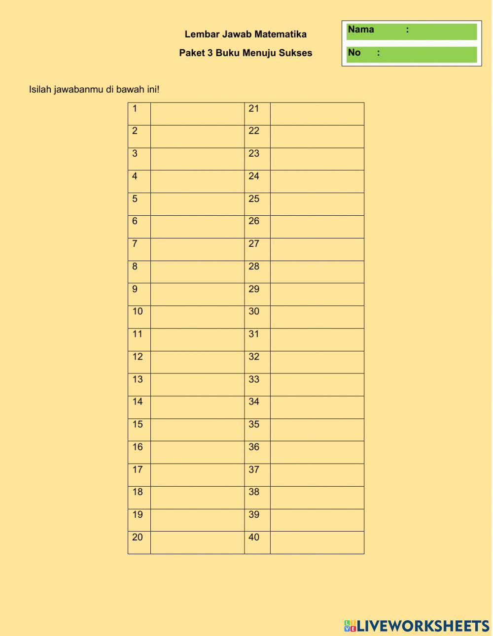 LJ Menuju Sukses Paket 3 Matematika