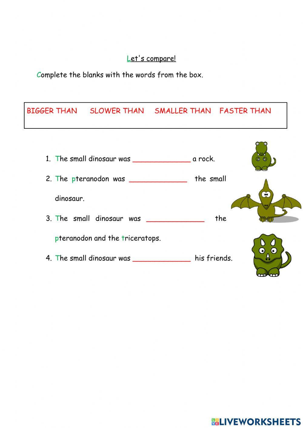 Small Dinosaur Comparatives