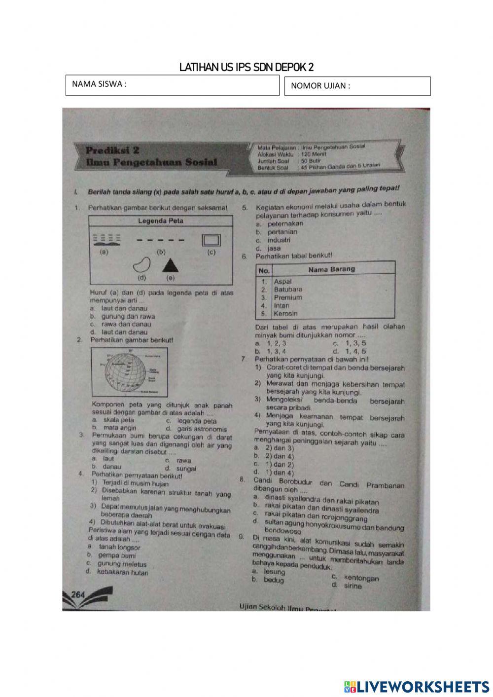 Latihan us ips exercise | Live Worksheets