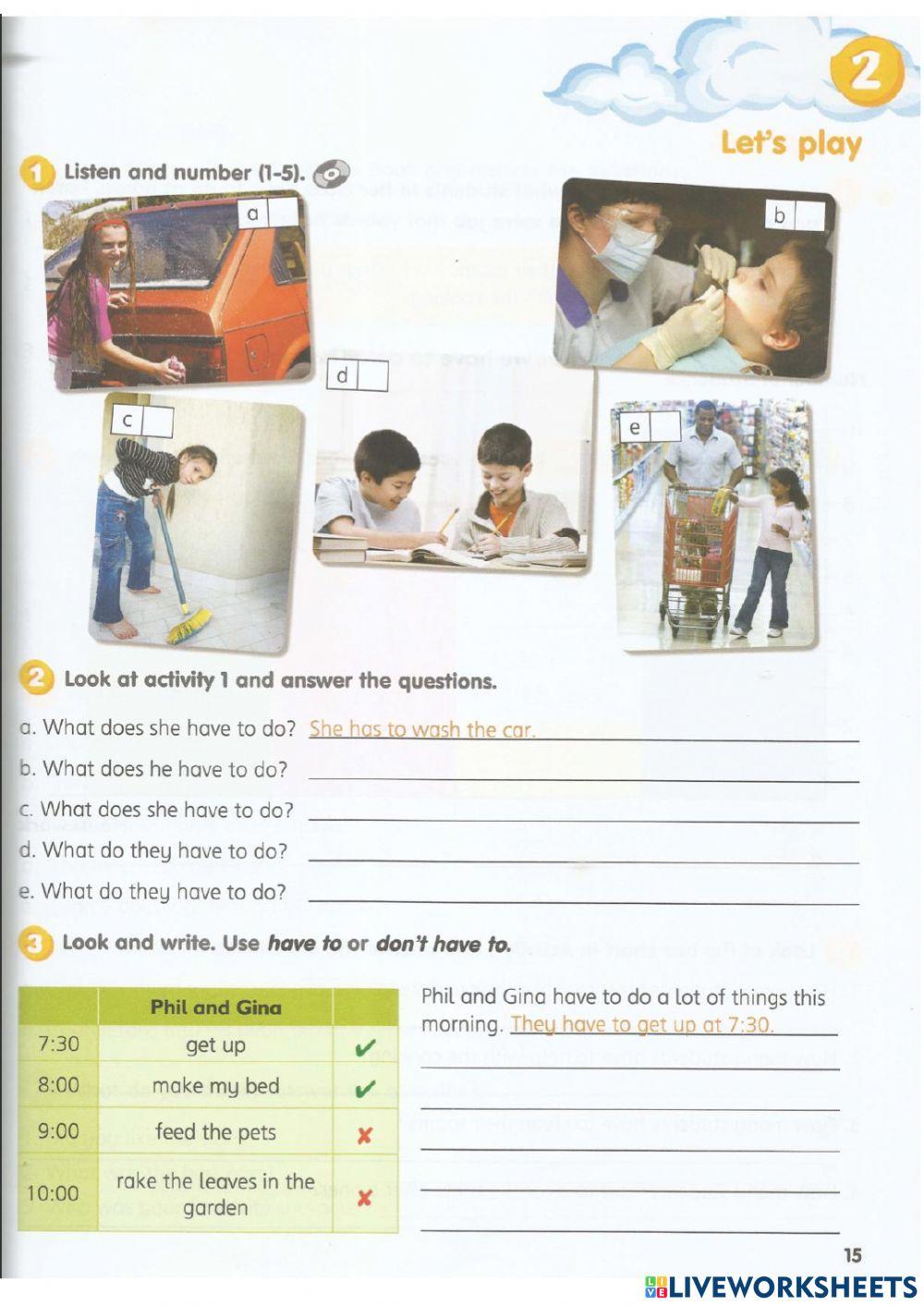 Y4 Unit 2 - Has To - Have To (3rd person)