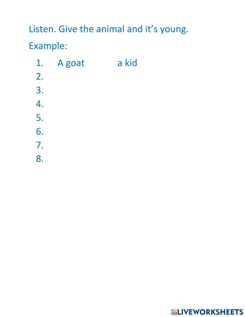 Animal and it's young