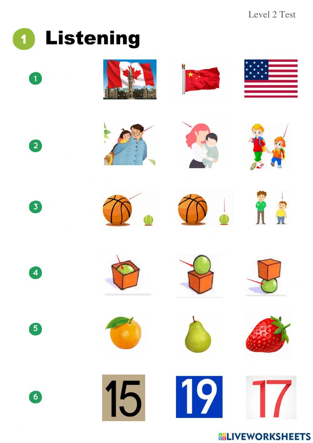Level 2 Test worksheet | Live Worksheets