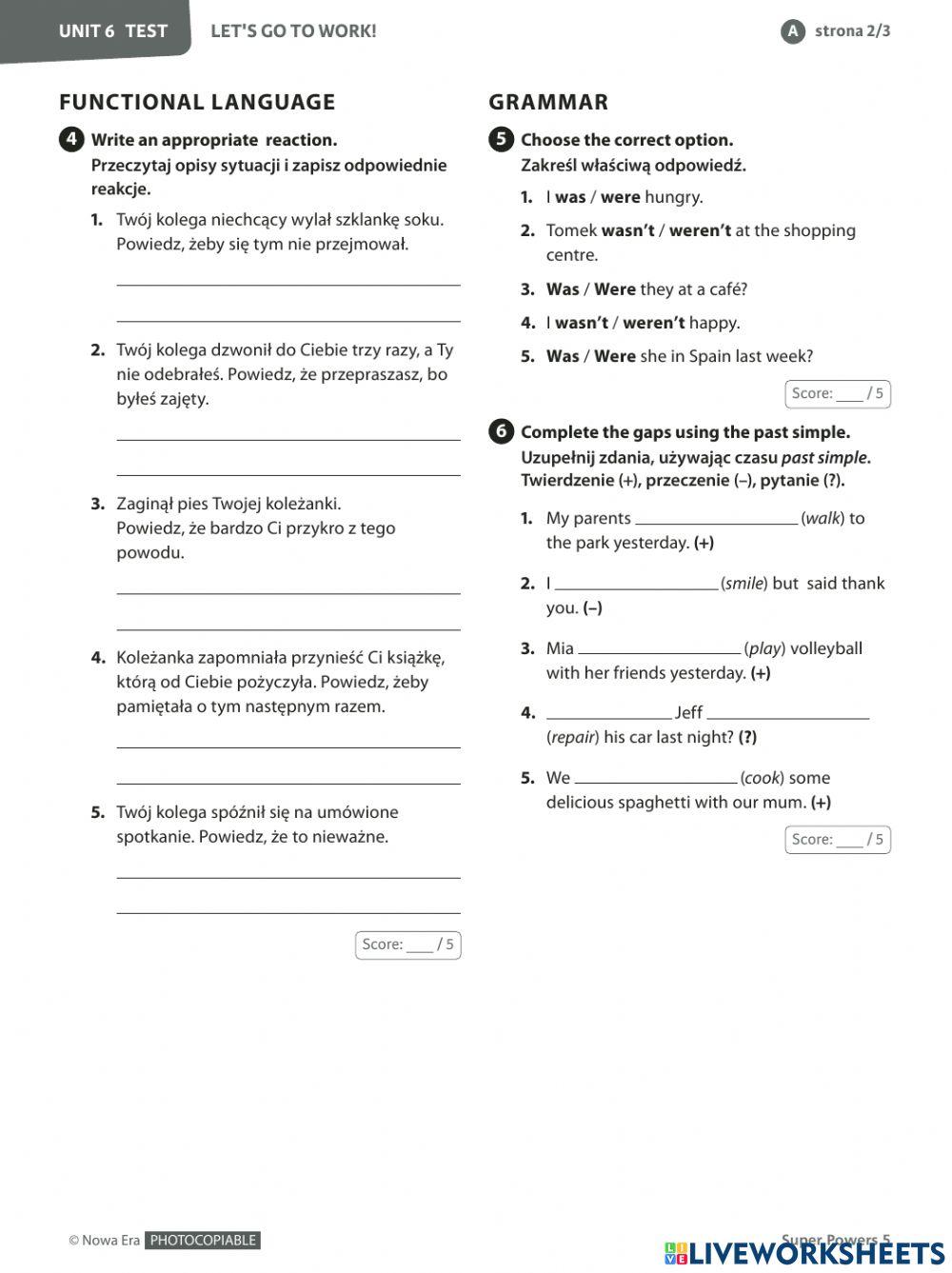 Super Powers 5 test unit 6 