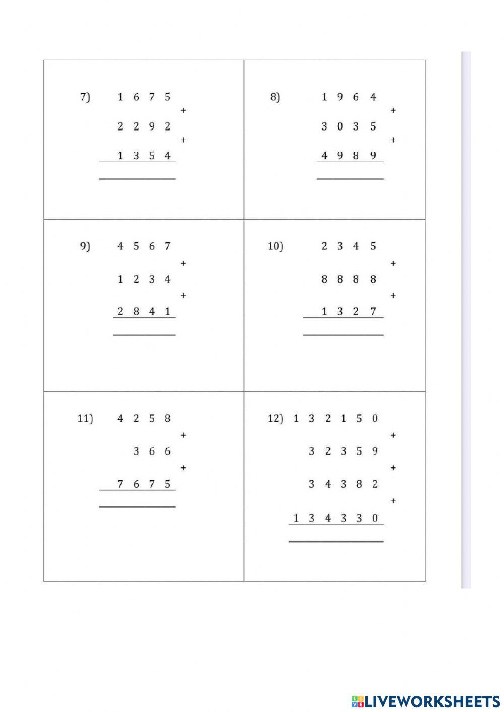 ใบงานการบวกเวทคณิต1