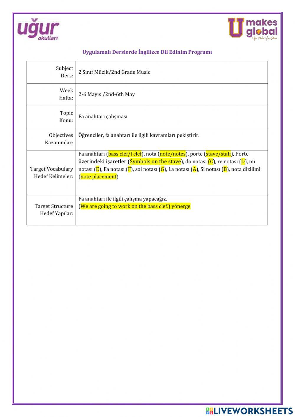 Müzik-2.Sınıf-2-6 Mayıs