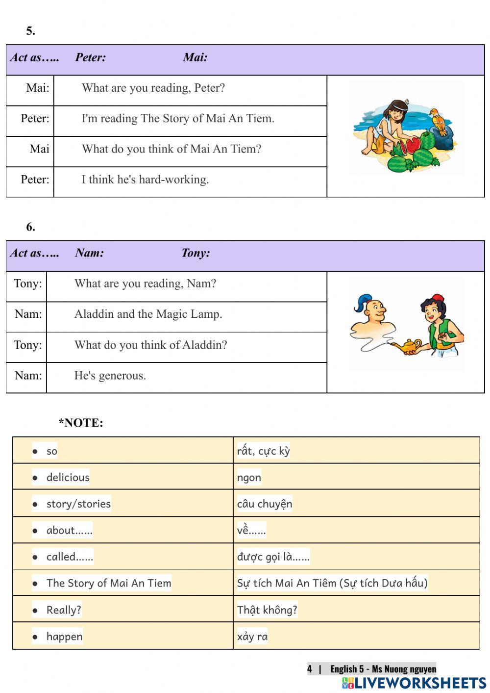 E5U14 (speaking) What happened in the story -nuongnguyen