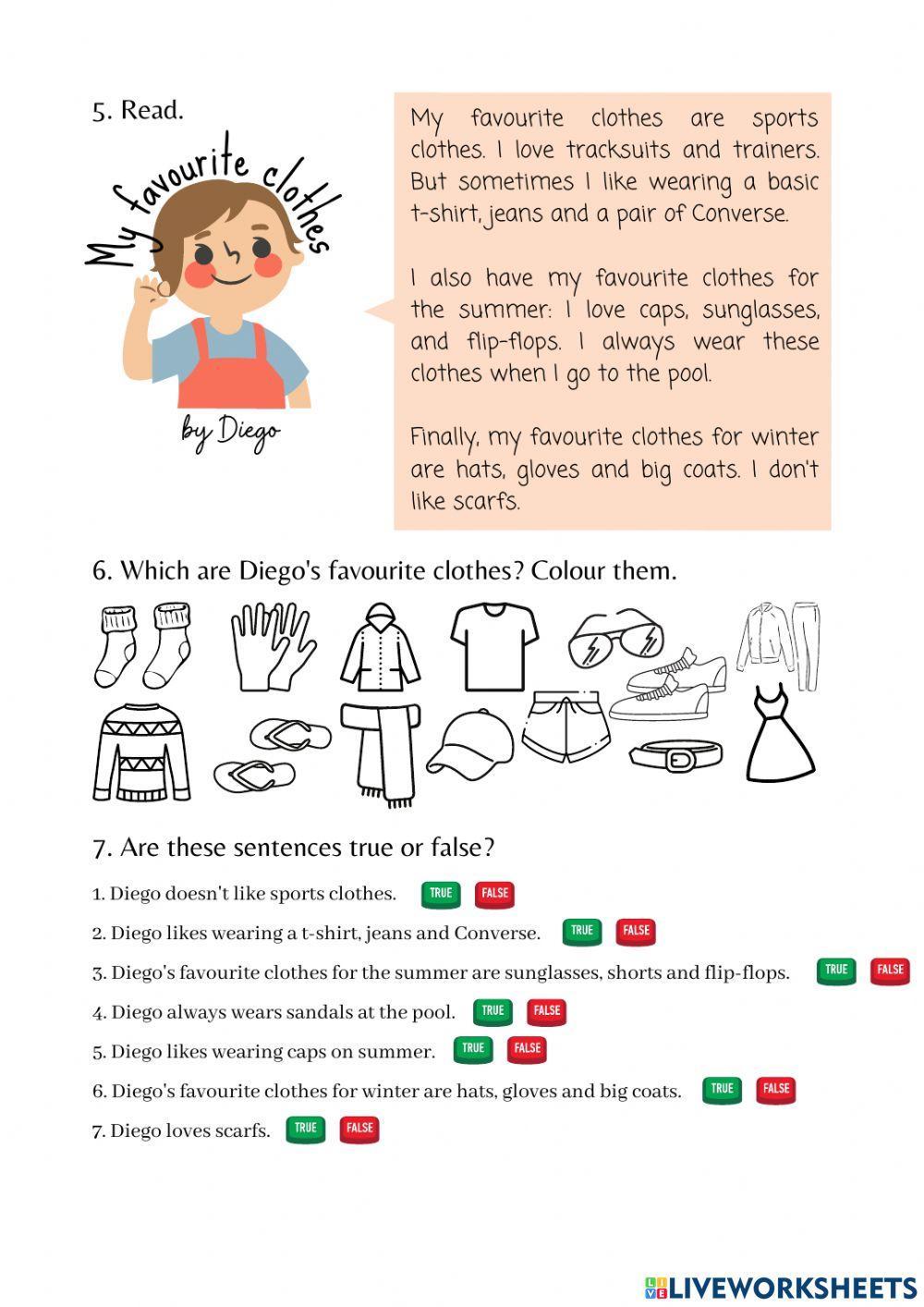 Unit 5 -Clothes- test Heroes 4