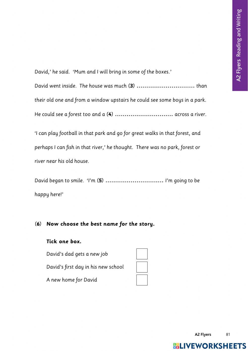 Reading part 3 FLYERS