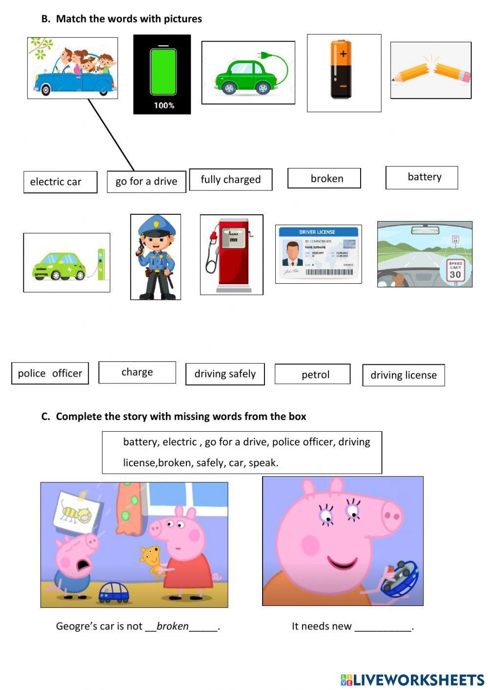 The electric car - peppa pig