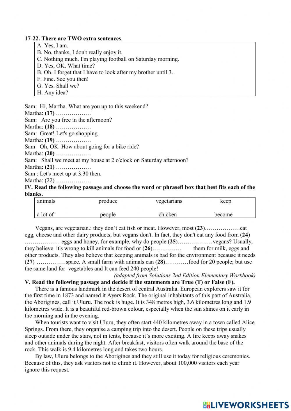 Đề luyện chuyên 6 practice  test 2
