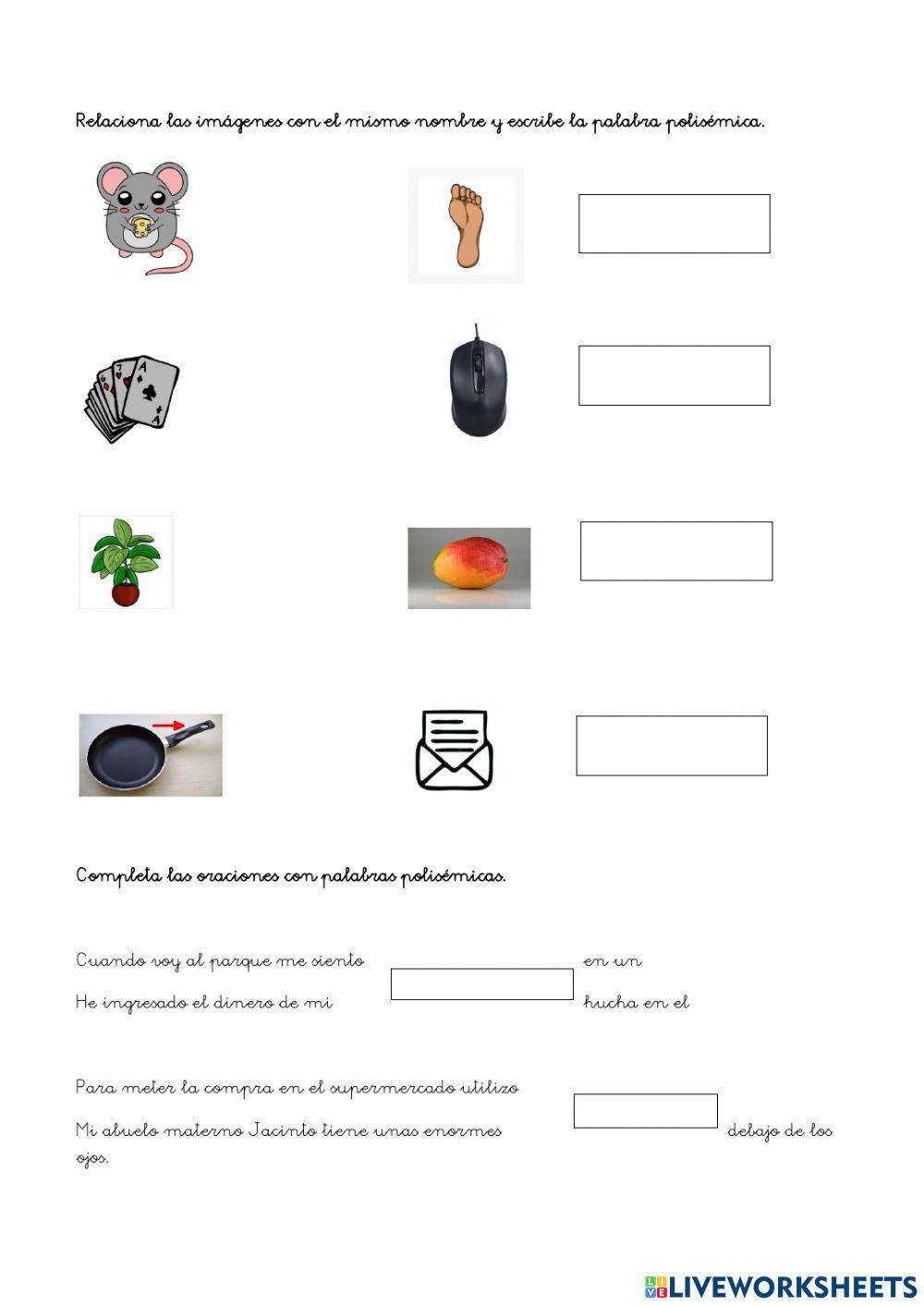 Palabras polisémicas con sílabas trabadas