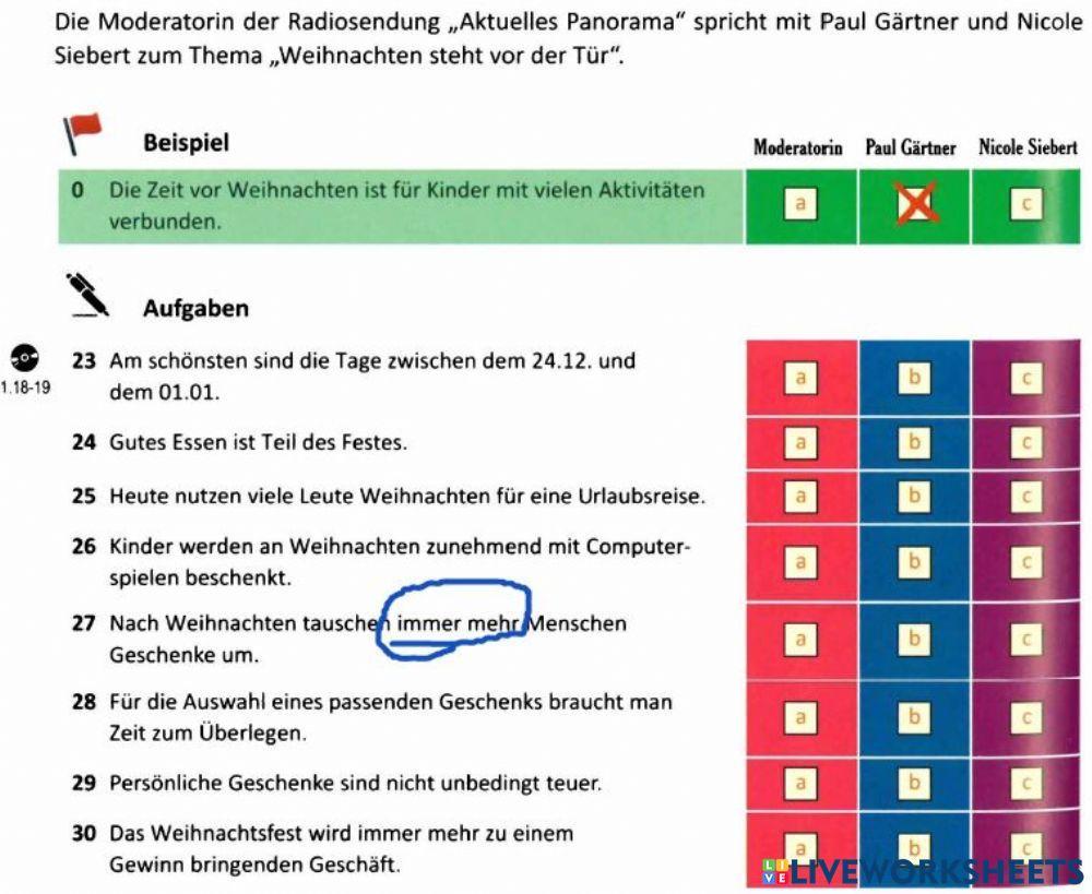 Werkstatt B1 Modelltest 1 Hören Teil 4