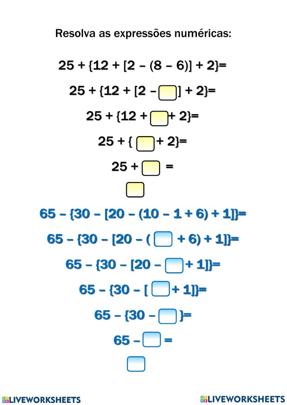 Exprressões numéricas