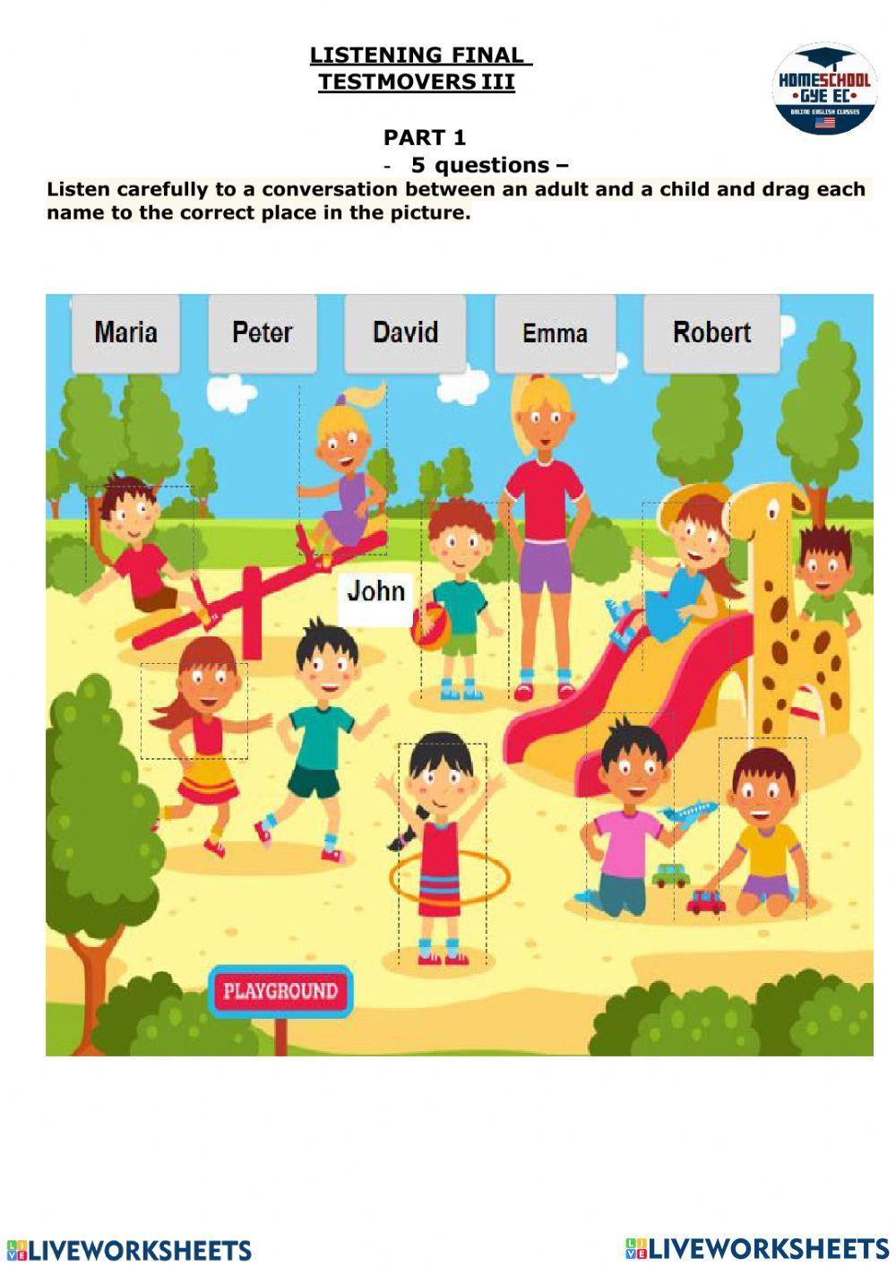 Movers 3 Listening Exam