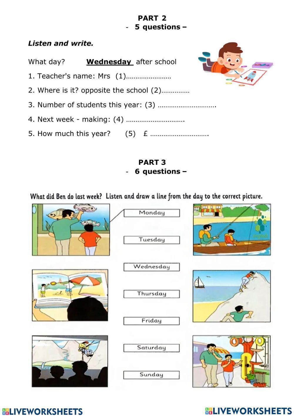 Movers 3 Listening Exam