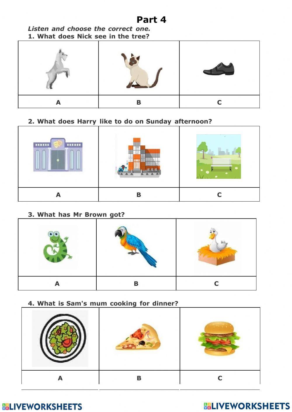 Movers 3 Listening Exam