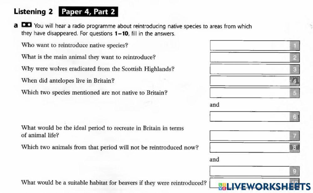 FCE LISTENING Environment and Animals  33 min