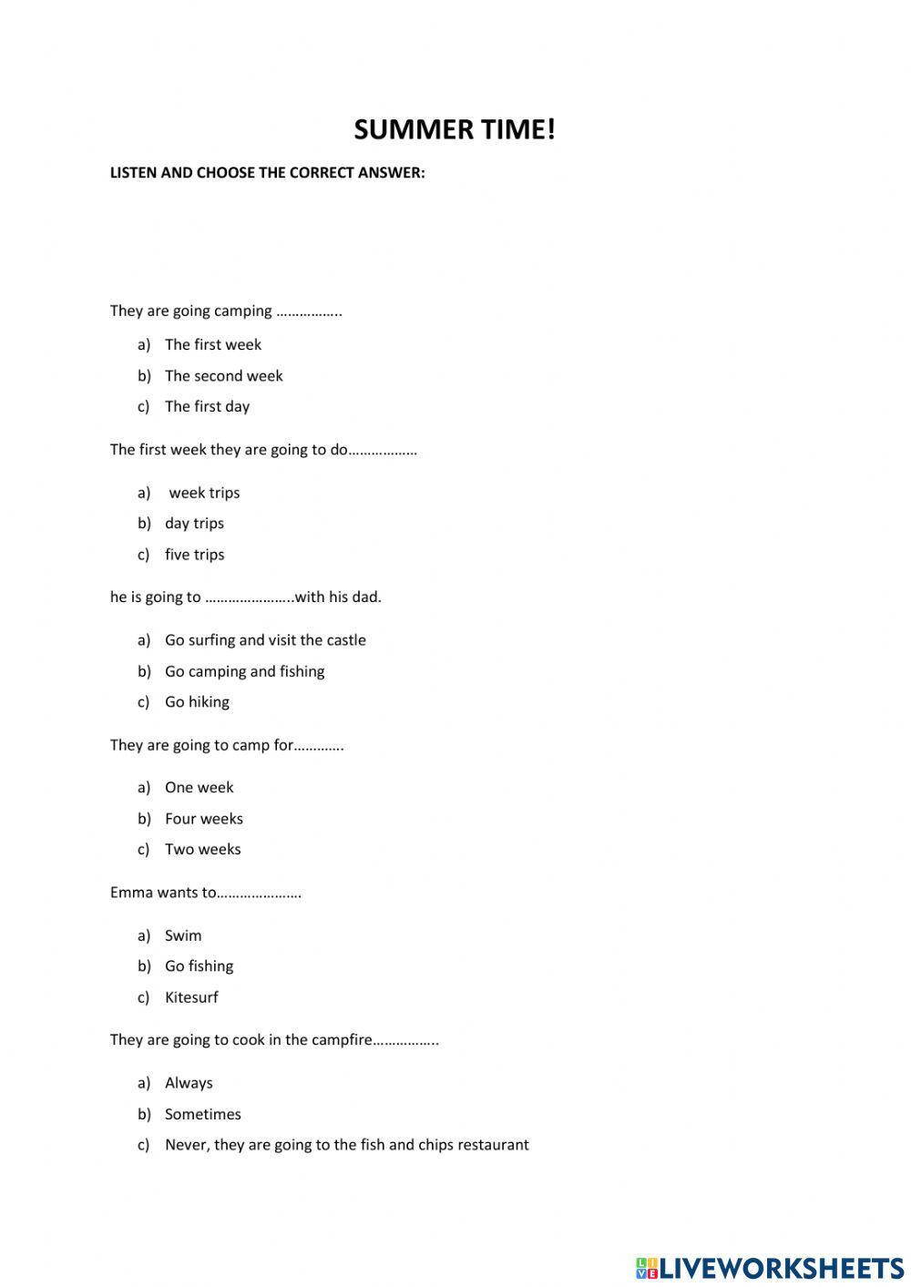 Listening comprehension