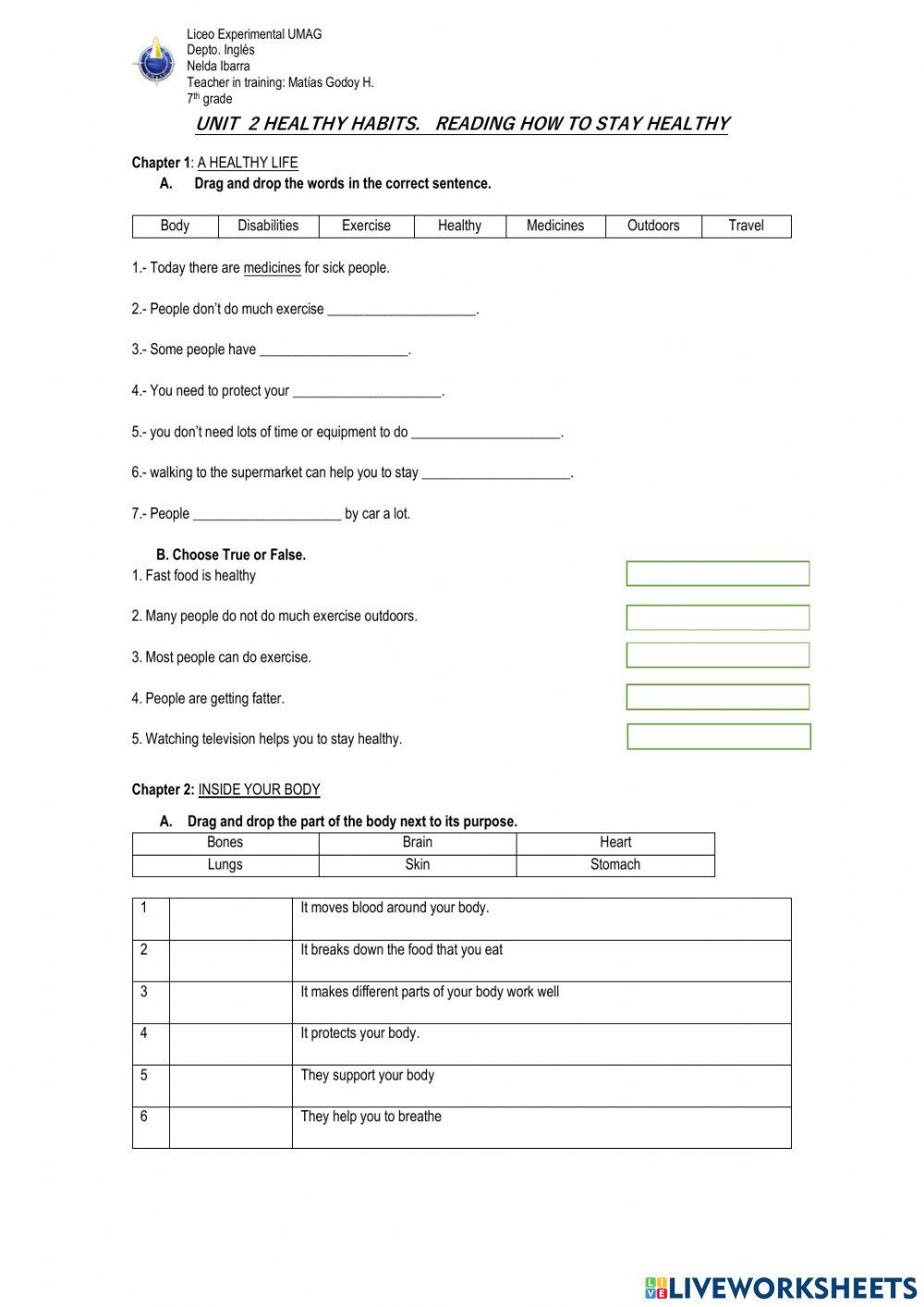 Worksheet 1-2-3 HTSH