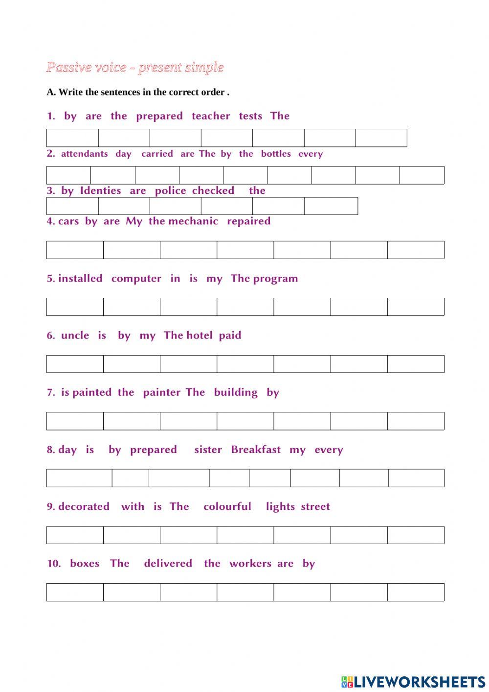 Passive voice - present simple