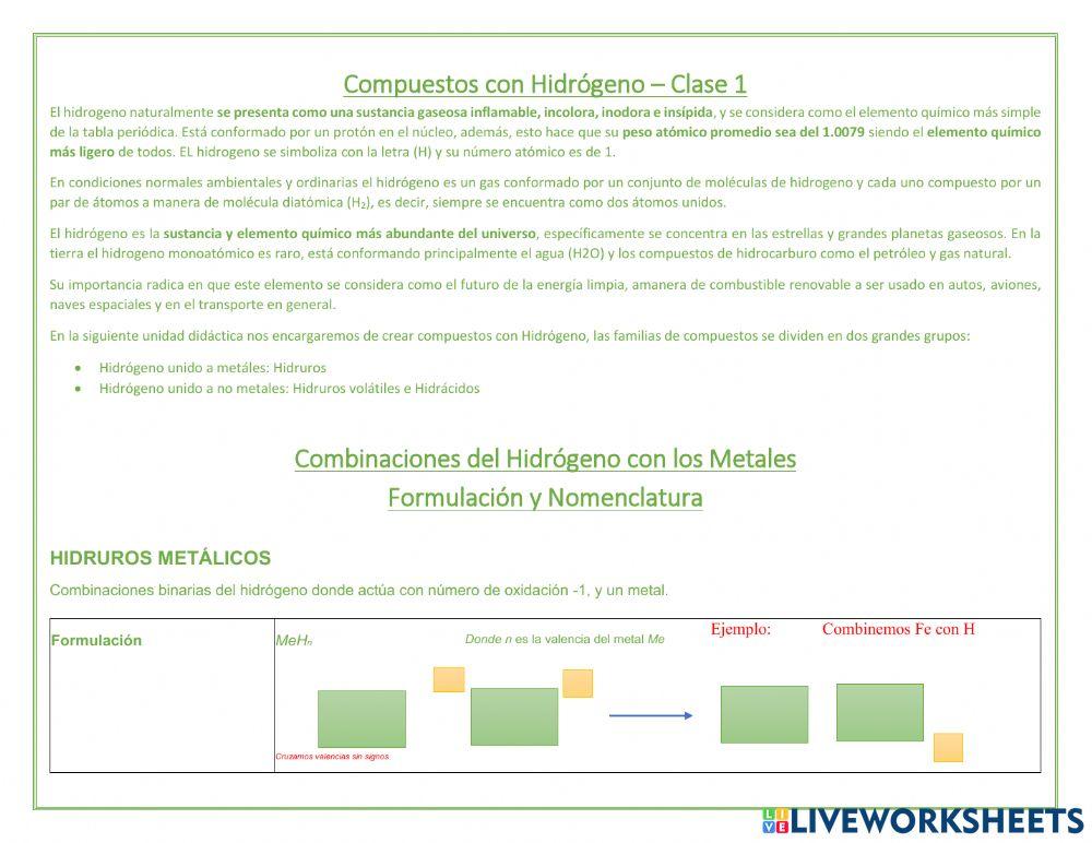 Clase interactiva 1 - hidrógeno