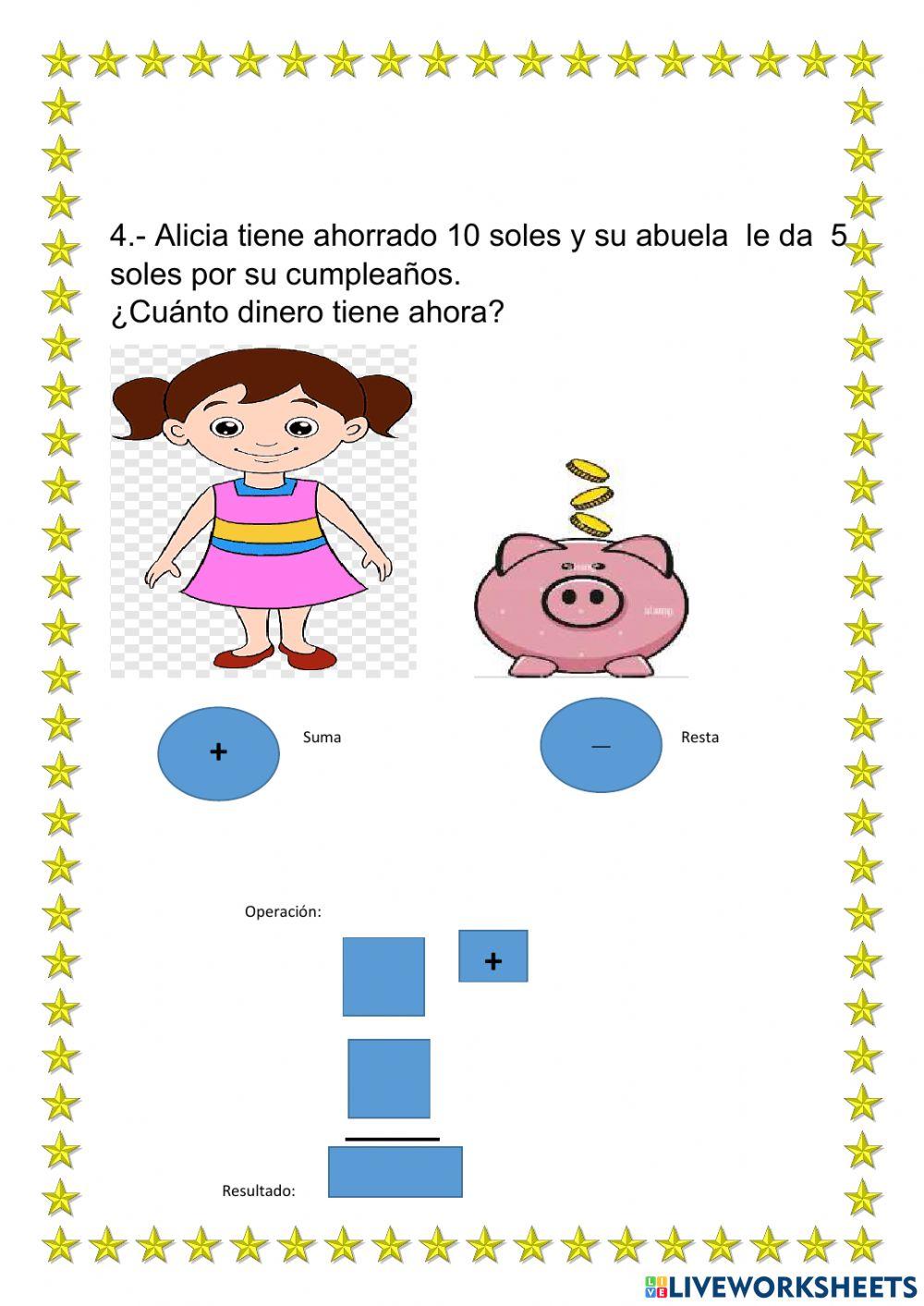 PROBLEMAS PARA 1ro  DE PRIMARIA