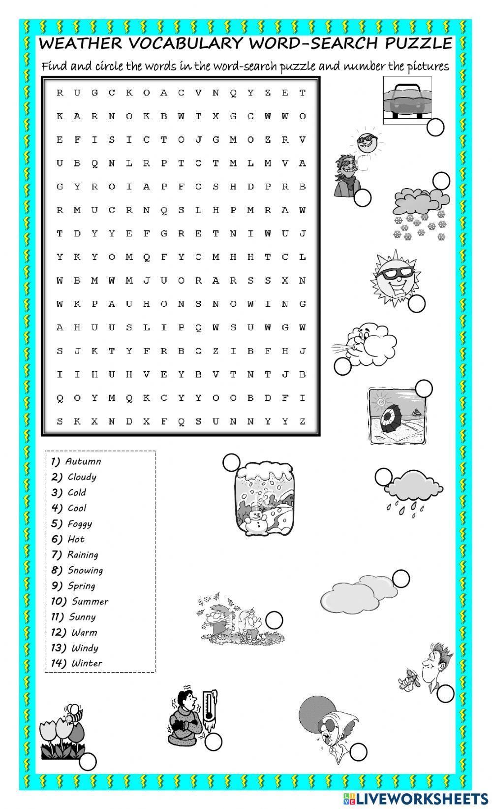 Weather wordsearch Weather wordsearch