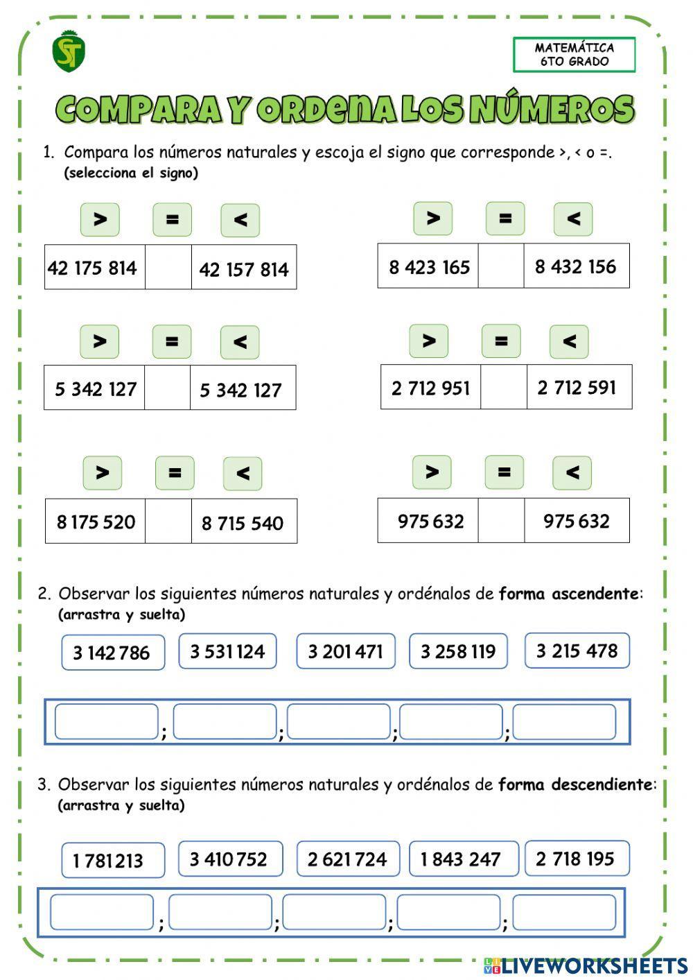 Comparación y ordenación
