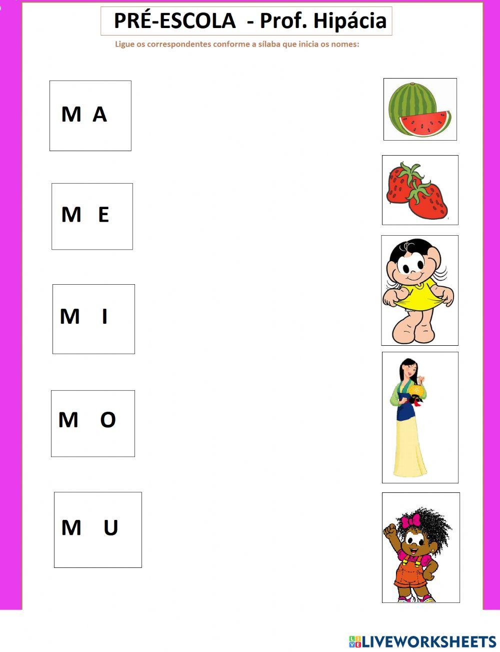 Alfabetização - silabas com M