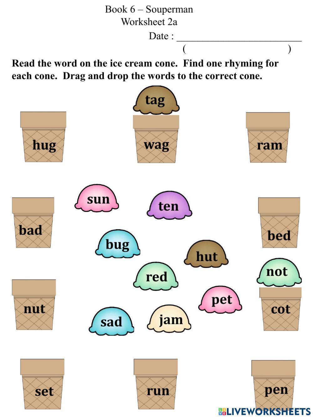 2a Make Rhyming Ice Cream Cones