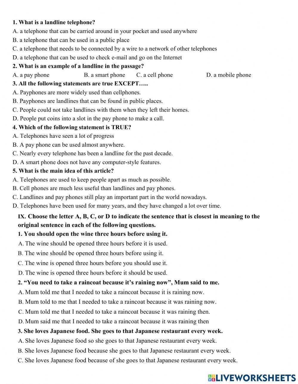 Grade 8- Final term 2 (Lower Le)