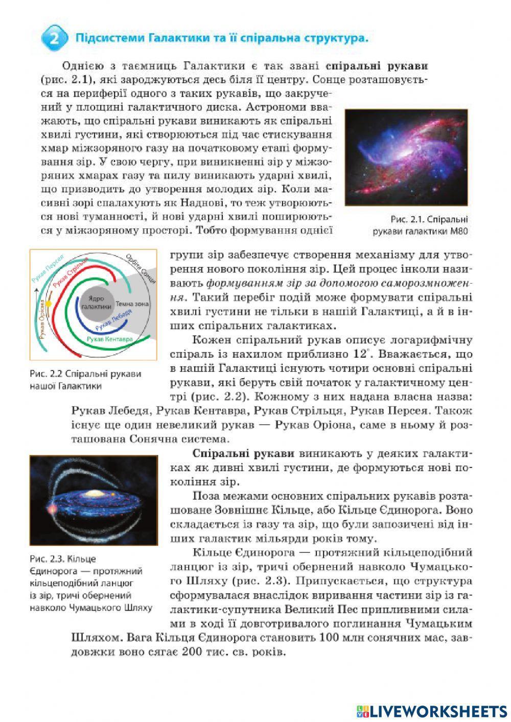 Підсистеми Галактики