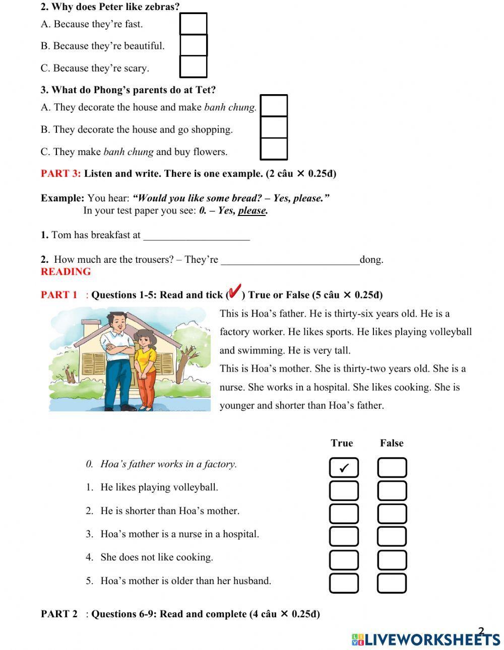 4 - the final test 2 - term 2
