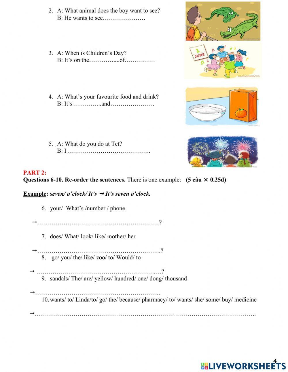4 - the final test 2 - term 2