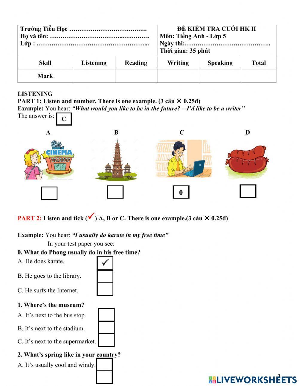 5 - the final test 2 - term 2