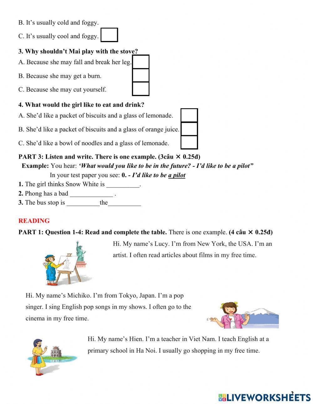 5 - the final test 2 - term 2