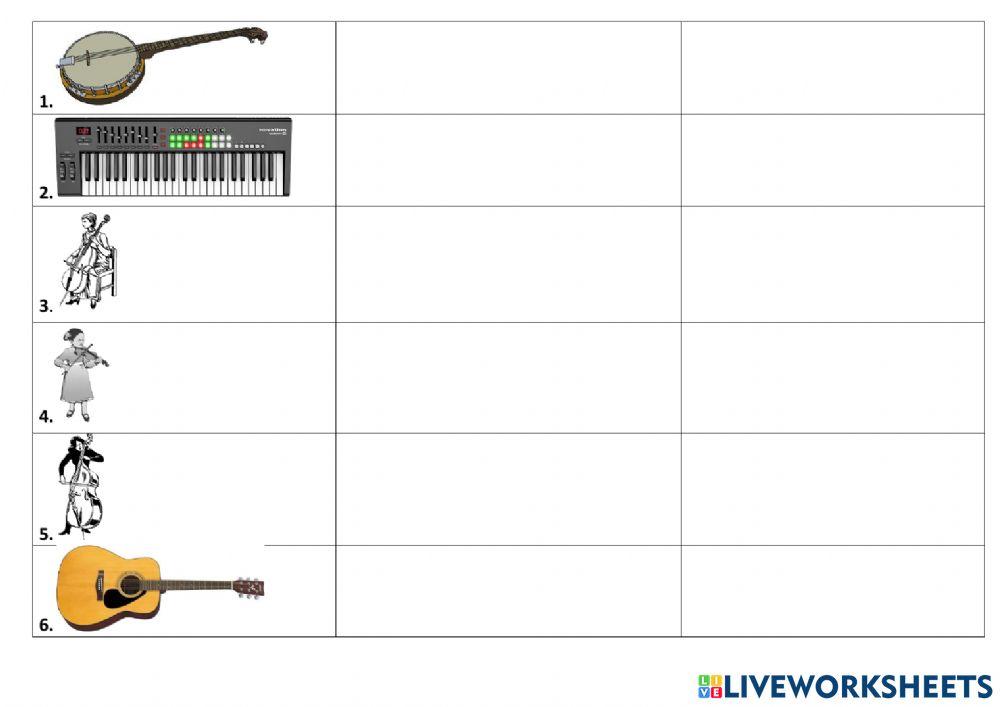 PI module 14 musical instruments online exercise for | Live Worksheets