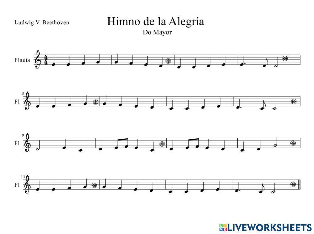 Notas del Himno a La Alegria