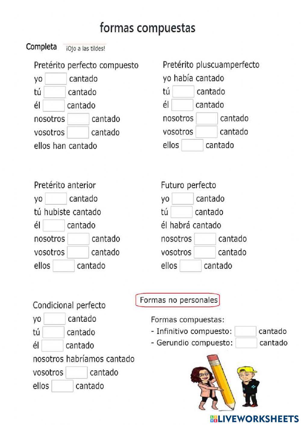 1ª Conjugación: Verbo Cantar 1ª Conjugación: Verbo Cantar