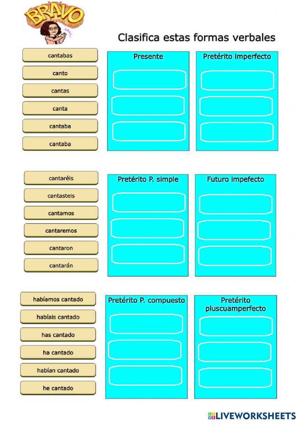 1ª Conjugación: Verbo Cantar 1ª Conjugación: Verbo Cantar
