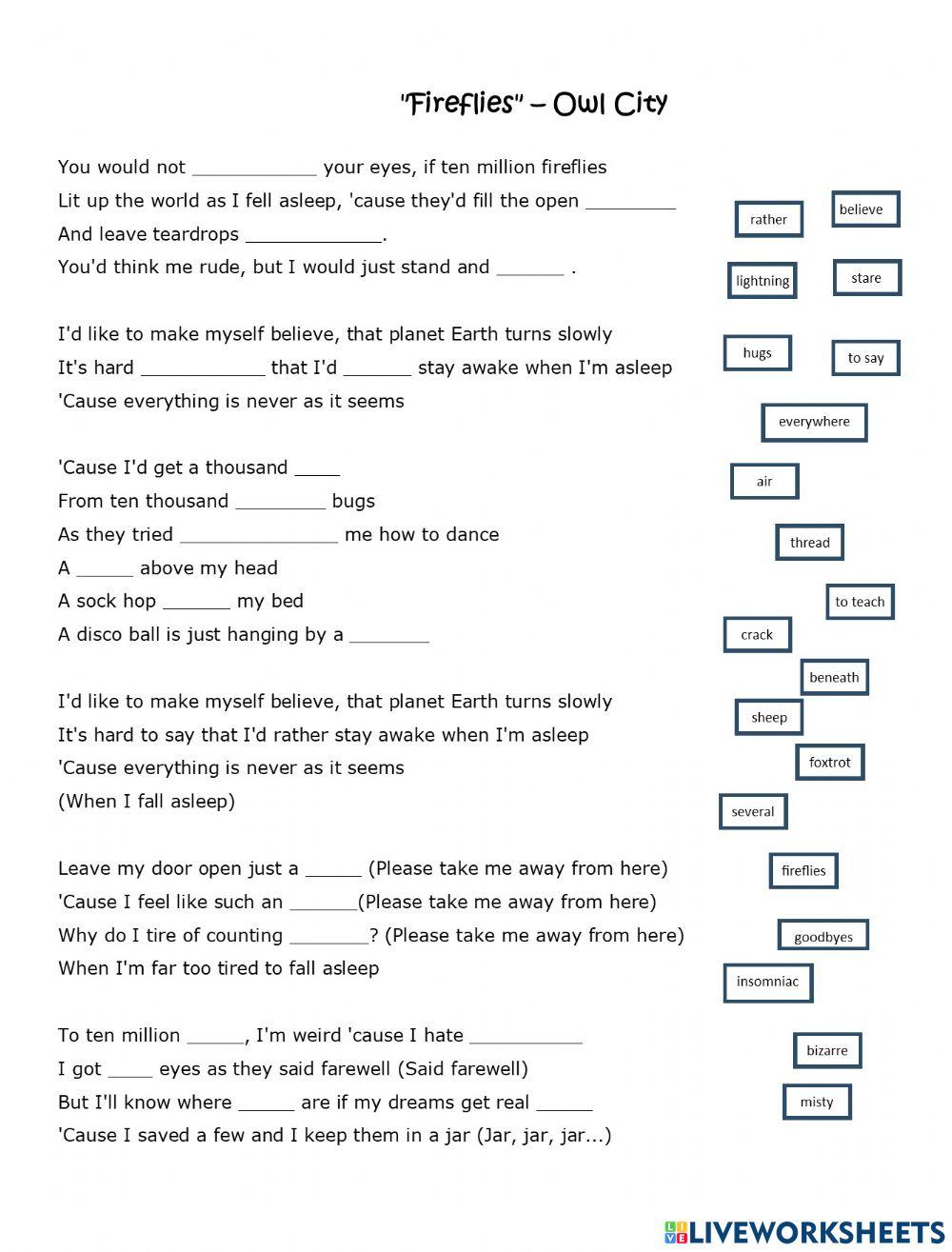 Fireflies - Owl City