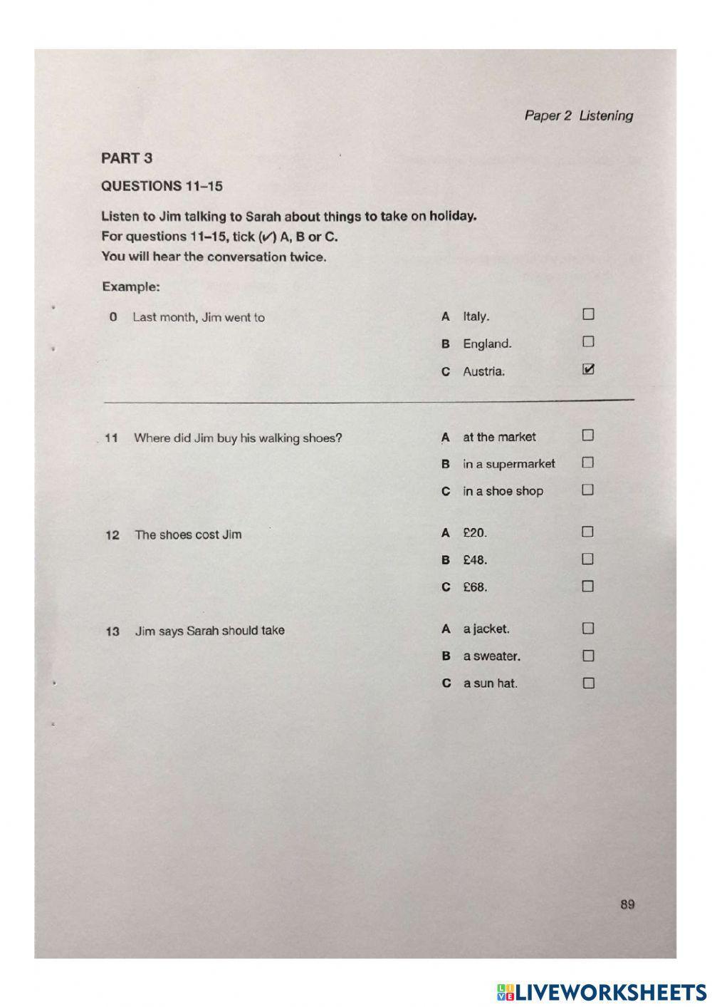 Ket 5.4 listening test