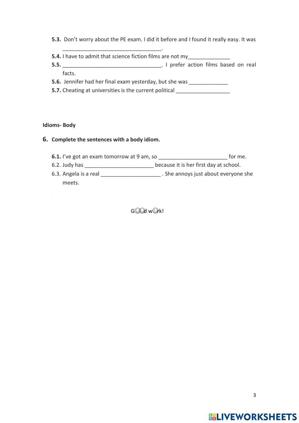 Food and body idioms