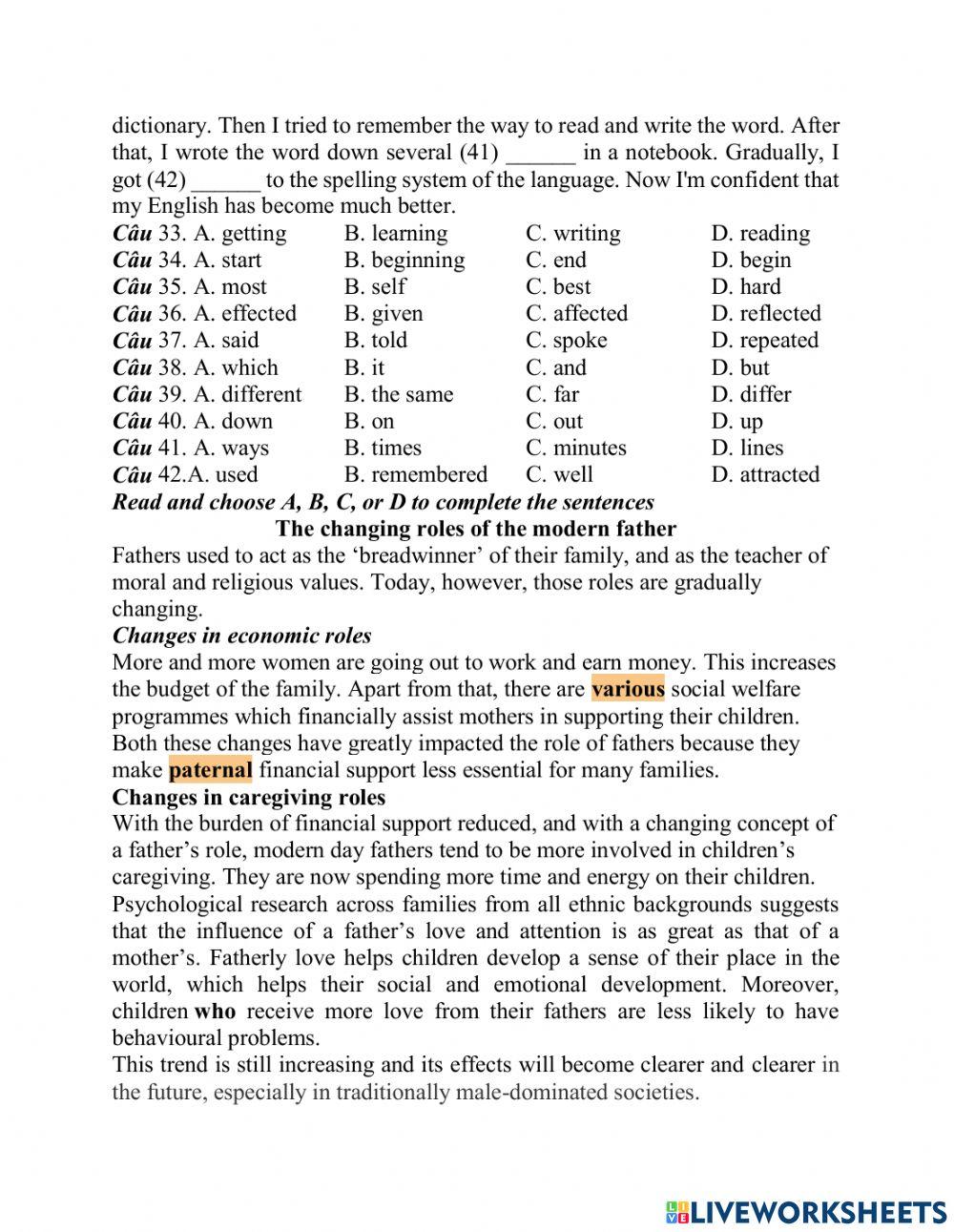 test 1- thi vào 10- ms hong