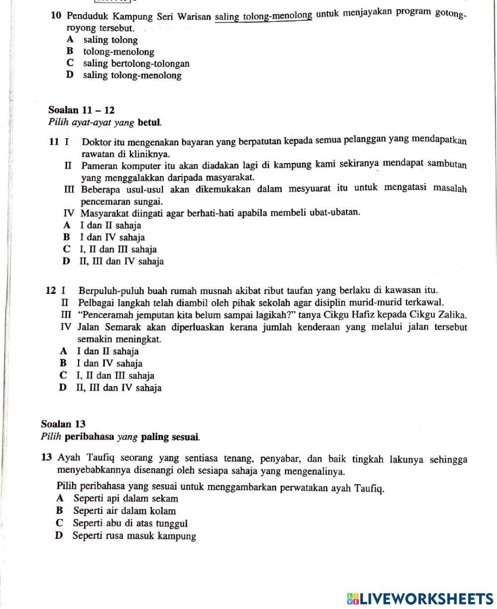 Latihan Bahasa Melayu 01