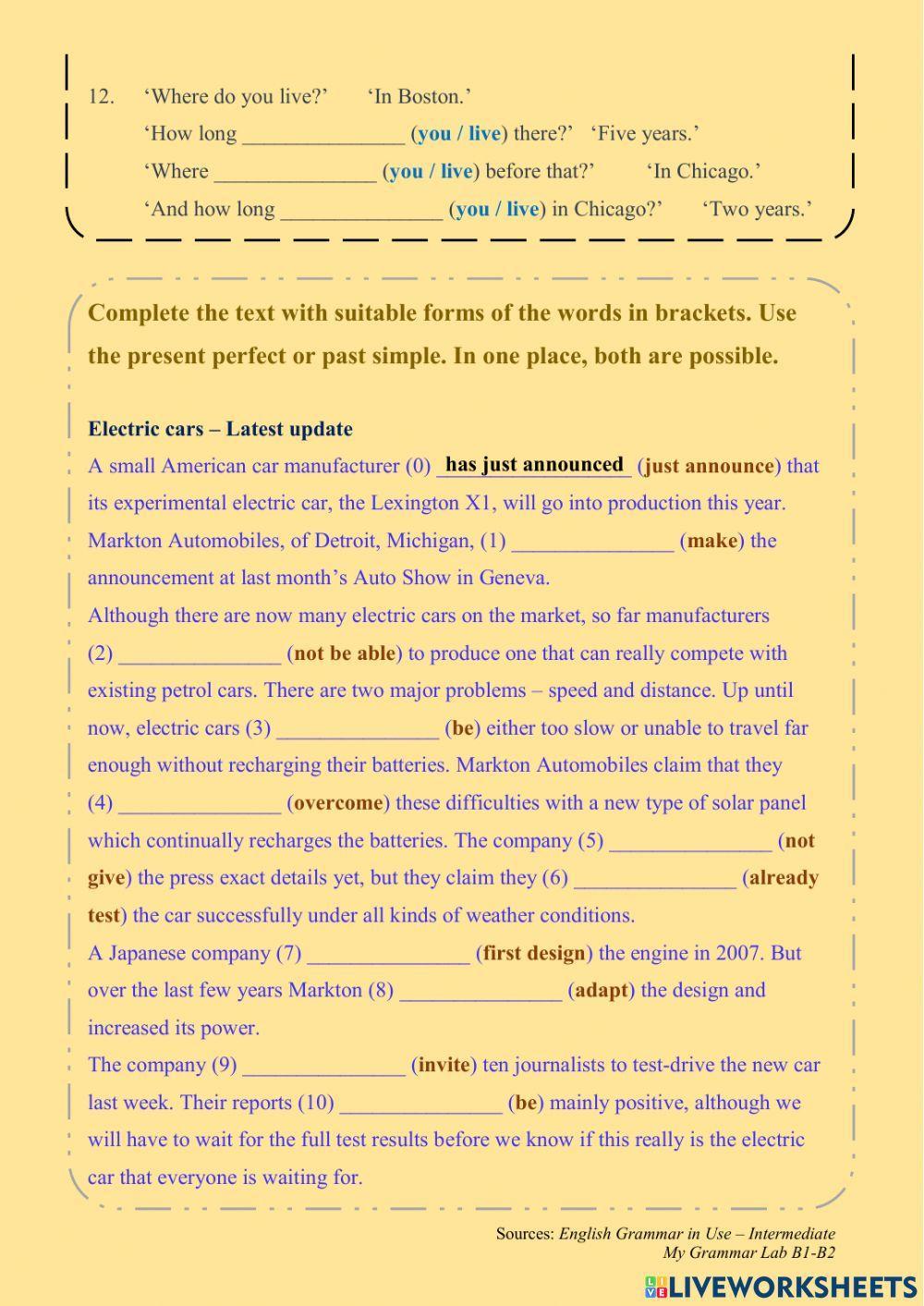 Present Perfect and Past Simple